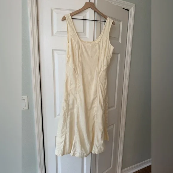 House of Harlow 1960 Cream Linen Blend Midi Dress. Size L - Picture 4 of 7